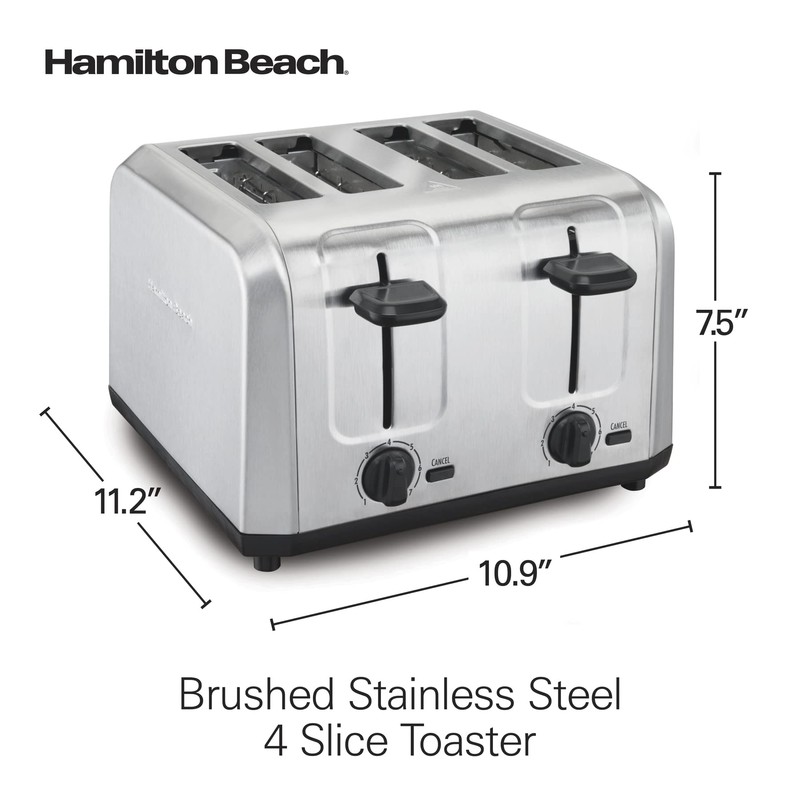 Hamilton Beach 4 Slice Toaster with Extra Wide Slots for