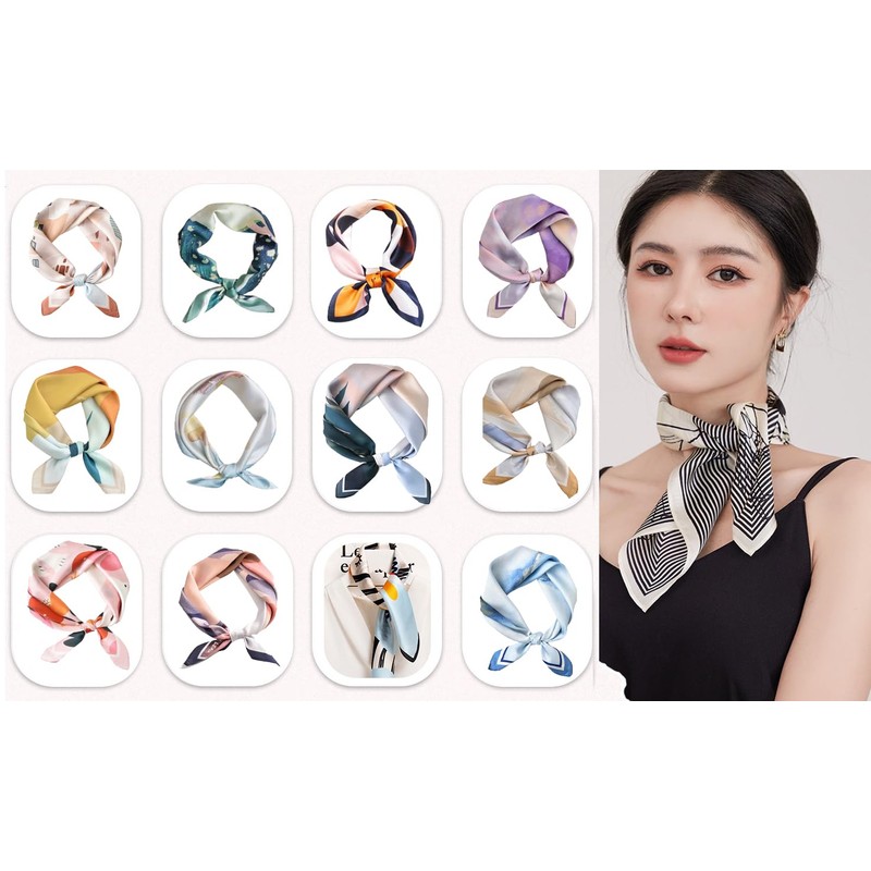 BEILATE Women's Scarf Silk Scarf Headscarf Silk Scarf Bandana Handkerchief