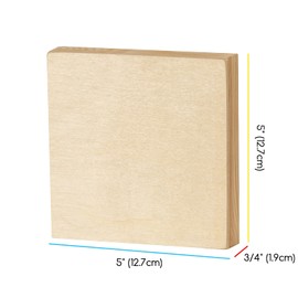 MEEDEN Unfinished Wood Canvas Board: 3/4” Deep 5x5” Wooden Canvas Panel Pack of 6 - Blank Cradled Wood Art Board for Painting