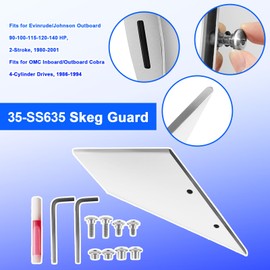 YMT 35-SS635 Skeg Guard Safe-Skeg Protector Fits for Evinrude/Johnson 90-100-115-120-140 HP 2-Stroke 1980-2001, for OMC I/O Cobra 4-Cylinder 1986-1994