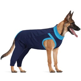 LelePet Dog Recovery Suit for Rear Legs to Stop Licking Hind Legs Abdomen Wounds, Dog Onesie for Surgery Female Male,Dog Pants to Prevent Licking for Small to Large Dogs, Cone Alternative (XS-3XL)
