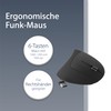 MediaRange ergonomische 6-Tasten Funk-Maus mit optischem Sensor für Rechtshänder, schwarz