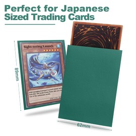 Green Yu-gi-oh Card Sleeve 200 Pack, Japanese Small Card Sleeves Photocard Sleeves 62x89mm, Back Textured Perfect Shuffling, Protect Your Japanese Sized Trading Cards Kpop Photocard Never Tear