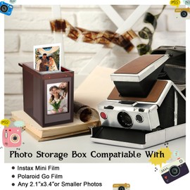 DEXLALA Acrylic Photo Frame for Polaroid Film, 2x3 Photo Storage Box with Sliding Lid, Photo Picture Frame Organizer Box, Wedding Guest Book Alternative Decorative for Instax Mini Polaroid Film