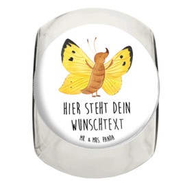 Mr. & Mrs. Panda Personalisiertes Bonbonglas Schmetterling Zitronenfalter L 870ml - Personalisierte Geschenke, Geschenkglas Für Süßes Mit Wunschtext,