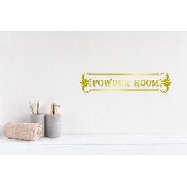 20"x5" Powder Room Bath Bathroom Elegant Door Sign DIY Embellishment Frame Luxury Wall Decal Sticker Art Mural Home Decor