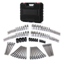 MIXPOWER 107-Piece Drive Bit Socket Set - 1/4", "3/8 & 1/2 Inch, Torx, Hex, Ball End Hex, SAE & Metric, S2 Steel