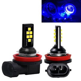 SOCAL-LED LIGHTING - 2 bombillas LED H11 H8 antiniebla para deportes de motor avanzado 3030 SMD, brillante, colorido, para correr durante el día, color azul oscuro