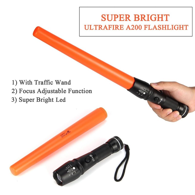 UltraFire 16-Inch Traffic Control Wand LED Flashlight, 980 Lumen Traffic