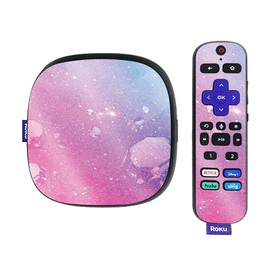 MightySkins Glossy Glitter Skin Compatible with Roku Ultra HDR 4K Streaming Media Player (2020) - Pink Diamond | Protective, Durable High-Gloss Glitter Finish | Easy to Apply | Made in The USA