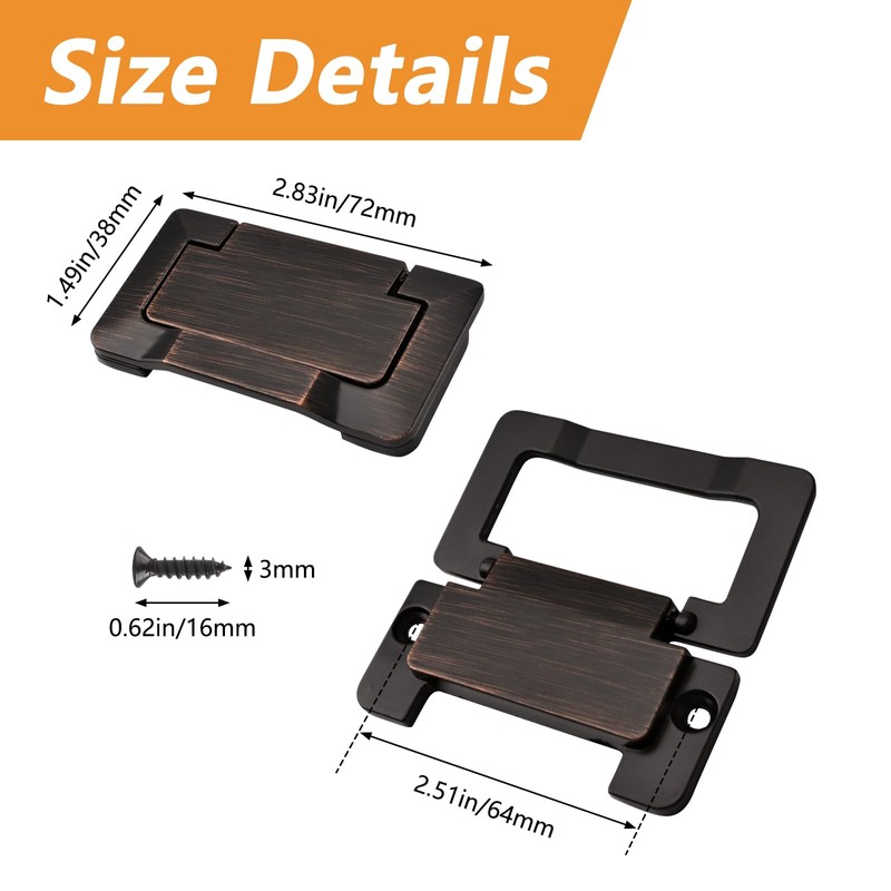 MOROBOR Pocket Doors Drawer Handle, 4pcs Zinc Alloy Flush Pull