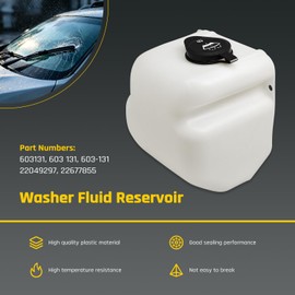 Front Washer Fluid Reservoir for 1985-1991 GMC Jimmy C1500 K1500 R1500 / 1985-1991 Chevy Blazer C10 K10 R10 V10, Windshield Washer Reservoir Tank Replaces 603-131, 22049297, 22677855