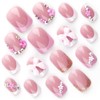 Press on Nails Short White Pink French Tip Fake Nail
