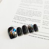 Gold Line Black Handmade Nail Tips - Ballerina S /