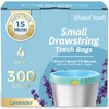 300 Count 15 Micron Extra Thick 4 Gallon Drawstring Small