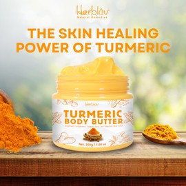 Turmeric Face Cream – All Natural Skin Brightening Lotion – Turmeric Whipped Body Butter for Dark Spots, Hyperpigmentation – Turmeric Skincare Cleanses, Fights Acne, Evens Tone, Scars, Sun Damage
