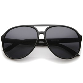 zeroUV - Retro Large Plastic Aviator Sunglasses with Polarized Lens Ditka Hangover Alan Burt Macklin FBI (Polarized | B)