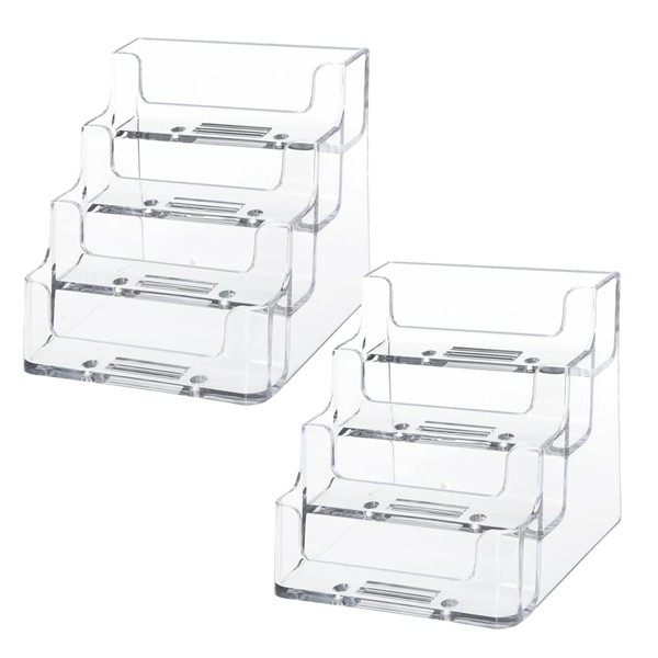 SXCCNW Business Card Holder, 2 Pack 4-Tier Acrylic Card Display