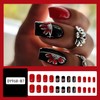 Press on Nails Square Medium Red 24Pcs Glossy Full Cover