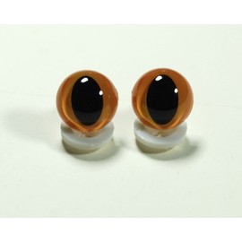 celloexpress Pack of 1 Pair - CATS Orange Eyes with Plastic Backs - 15mm - Safety Eyes for Soft Toy or Teddy Bear Making