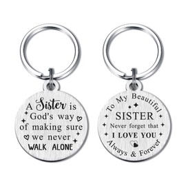 Yobent Sisters Gifts, Never Forget That I Love You Sister Christmas Thanksgiving Keychain Present for Women