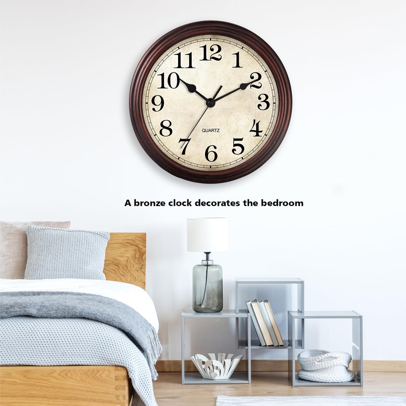 HYLANDA Wall Clock, 9 Inch Silent Non Ticking Classic Battery