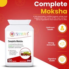 Complete Moksha The Alkalising Organic Multi-Nutrient Superfood Supplement. Ideal Vegan Support for Immunity, Nourishment & Optimum Health | Shakra Health