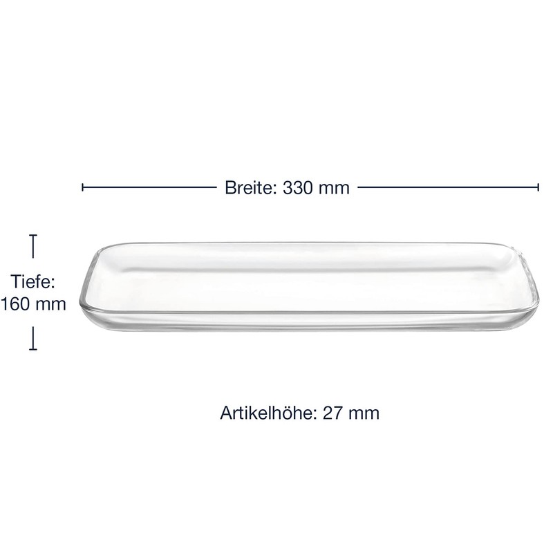 Leonardo Ciao Platte, B/H/T: 33/2,5/16 cm, spülmaschinengeeignet, Klarglas, 025831