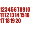 Red Numbers 1-20 Stickers Vinyl Decals Choose Size from 1"
