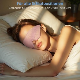 Trilancer Innovative Schlafmaske für Herren und Frauen.100% Licht 3D Blockierend Ergonomische Augenmaske für Seitenschläfer, Nickerchen,Meditation,Reisen & Schlafzimmer,mit Ohrstöpseln (Rosa)