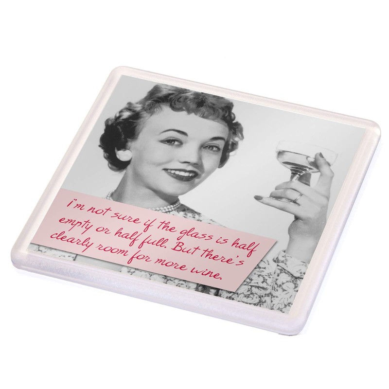 Funny Vintage Wine Drinking Women Quotes Set of 4 Gift