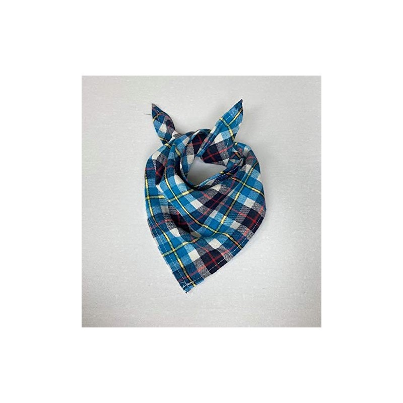 Tartan Check Dog Bandana, Ties Like a Neckerchief, Soft Cotton
