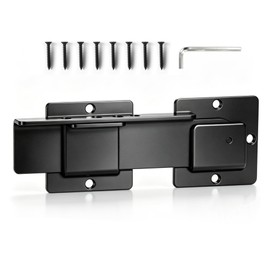 BURMONG 9" Reversible Door Latch with Padlock Hole,Heavy Duty 4mm Aluminum Alloy Adjustable Door Latch for Sliding and Swing Doors, Garages, Sheds, Barn Doors, Wooden Fences, Outdoor Gates