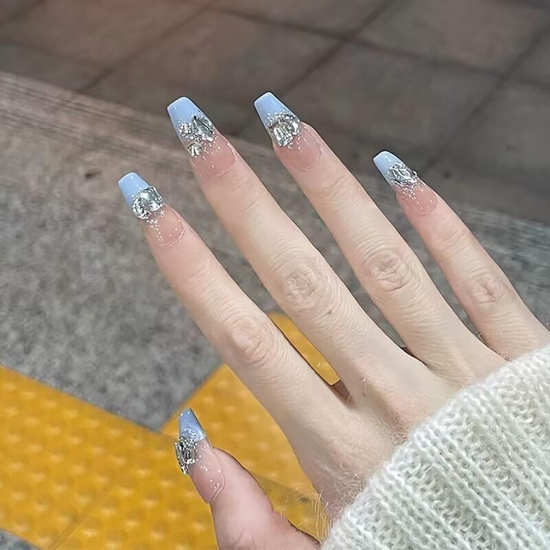 Lwenjing Nail Tips, 24 Pieces, 3D Nail Tips, Handmade Nail