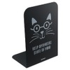 GetCoupon 1/2 Pair Metal Bookends, Cute Black White Cat Book