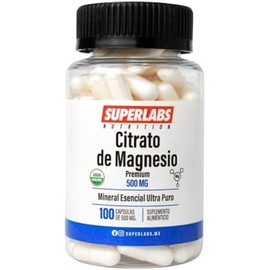 SUPERLABS NUTRITION CITRATO DE MAGNESIO 500MG 100 CAPSULAS