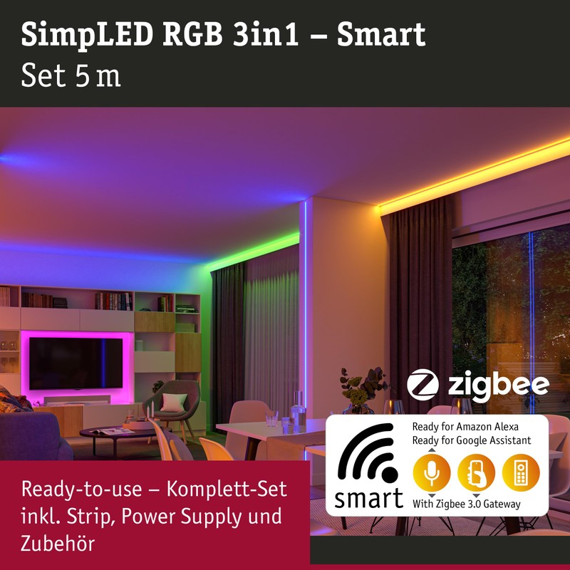 Paulmann 70534 SimpLED LED Strip Smart Home Zigbee RGB Complete