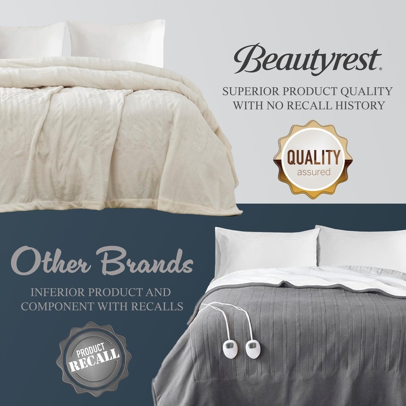 Beautyrest Heated Electric Blanket for Cold Weather, Fast Heating Heated