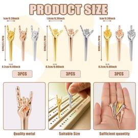 9pcs Cribbage Board Pegs, Metal Cribbage Pegs Funny Finger Pegs Gesture Cribbage Pegs Cribbage Board Game Accessories for Friends and Family (3 Colors)