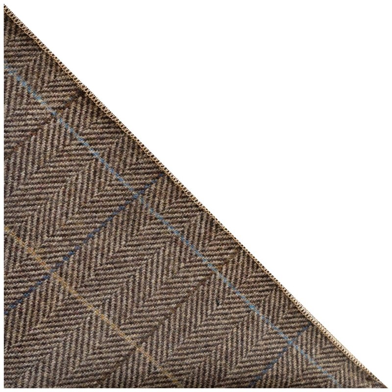 Pañuelo cuadrado de bolsillo de tweed de lujo, color café