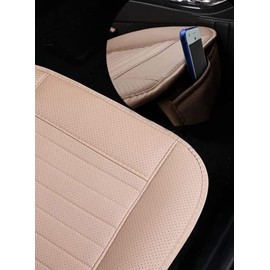 Funda Universal para Asiento de Coche, de Piel, Antideslizante, Suave, Transpirable, con carbón de bambú (Beige)