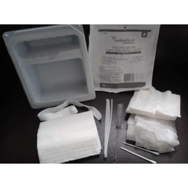 CARDINAL HEALTH Tracheostomy Care Tray With Gloves; 16 Piece Kit