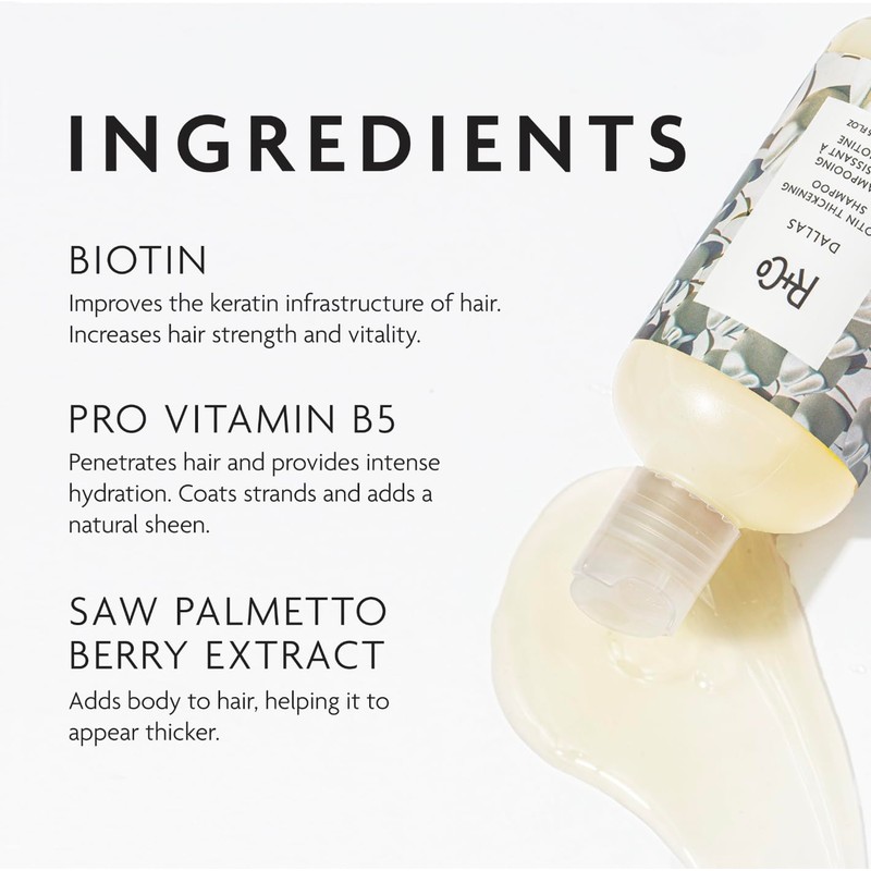 R+Co Dallas Thickening Shampoo | Biotin for Hair Growth, Thickening,