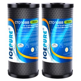 ICEPURE 10"X4.5",1 Microns Whole House Sediment Activated Carbon Water Filter Compatible with Dupont WFHDC8001, EP Series,EPM Series, CB-BB-10, GE FXHTC, GXWH40L, GXWH35F, GNWH38S, CTO10BB,2PACK