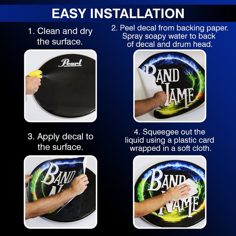 16 inch Custom Bass Drum Head Decal - Personalized Stickers