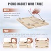 HappyPicnic Picnic Basket for 4, Handmade Wicker Picnic Set with