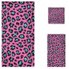 Naanle Stylish Leopard Pink Cheetah Skin Pattern Soft Decorative Set