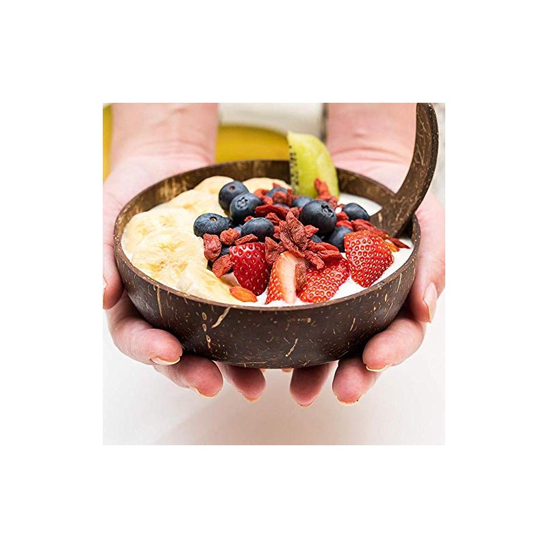 Eco Friendly Sbai Sbai® Natural Coconut Shell Bowls and Spoons