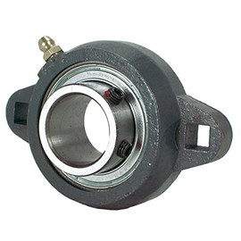 Peer Bearing FHFX204-12G 2 Bolt Flange Unit, Narrow Inner Ring, Relubricable, Eccentric Locking Collar, Ductile Iron, Single Lip Seals, 3/4" Bore, 2-13/16" Center Length