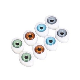 8 Pairs(16PCS) Oval Flat Hollow Back Plastic Eyes Puppet Doll Bear Craft Eyes Eyeballs Making DIY Supplies for Porcelain or Reborn Dolls Stuffed Animal Toys Troll Scary Eyes 10mm x 14mm